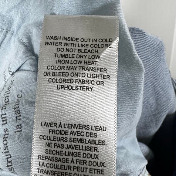 FRAME Le Palazzo Crop High Rise Wide Leg Blue Jeans Women’s 31 Frayed Hem - Picture 6 of 11